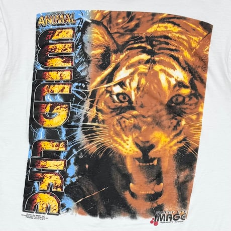 ANIMAL WILD LIFE TIGER RAP GRAPHIC 1996 WHITE BAY CLUB LARGE 6623