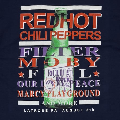 RED HOT CHILI PEPPERS ROLLING ROCK TOWN FAIR NAVY GILDAN XL 1789