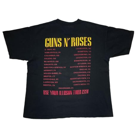 GUNS N' ROSES USE YOUR ILLUSION TOUR 1991 SKULL CROSS BROCKUM OSFA FITS XXL 8783
