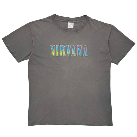 NIRVANA NEON LOGO CHARCOAL WILD OATS LARGE 8569