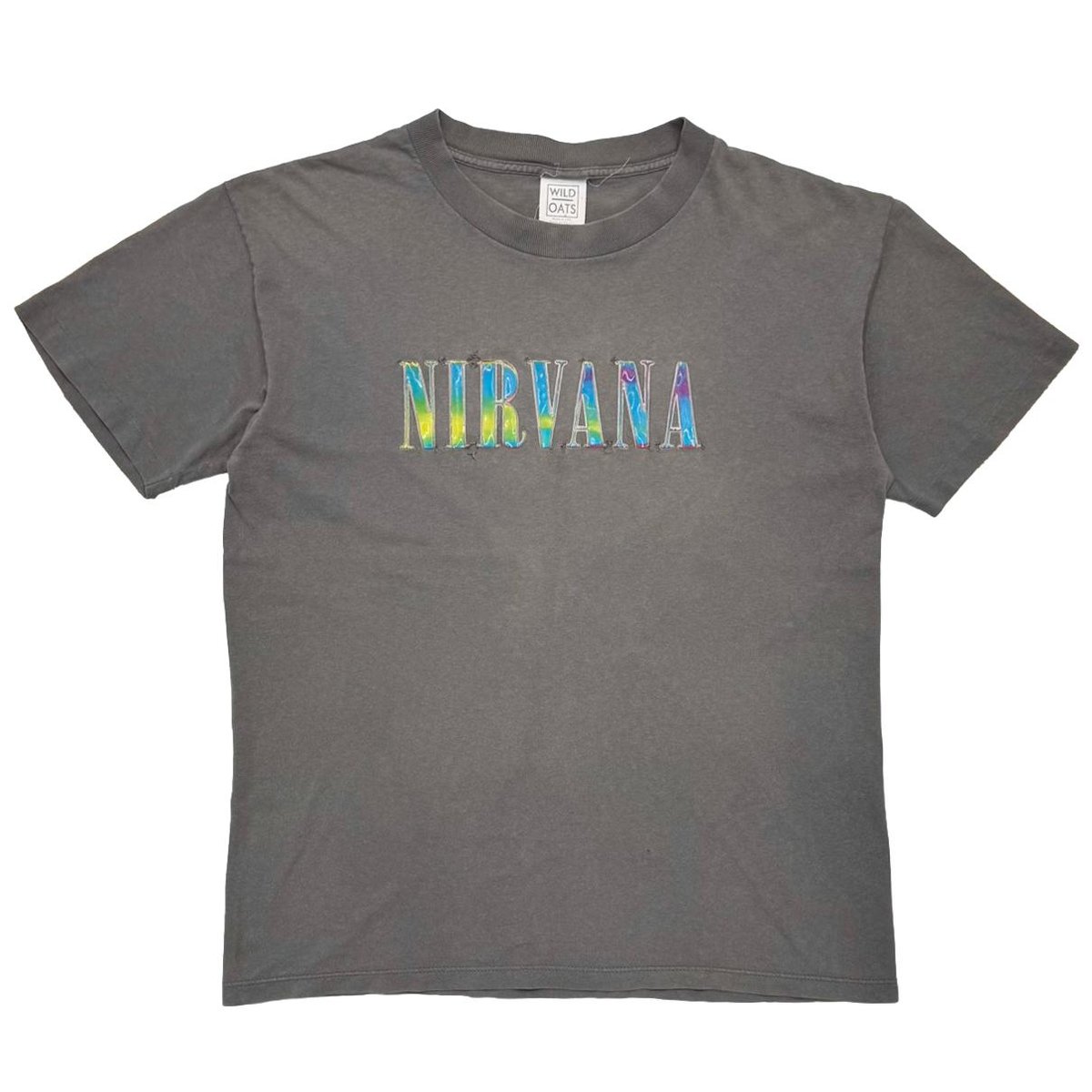 NIRVANA NEON LOGO CHARCOAL WILD OATS LARGE 8569