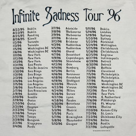 THE SMASHING PUMPKINS Infinite Sadness Tour 1996 GIANT by TEEJAYS XL 8661