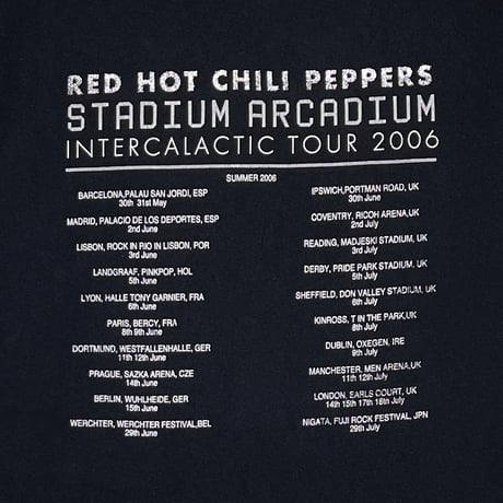 RED HOT CHILI PEPPERS STADIUM ARCADIUM INTERCALACTIC TOUR 2006 GILDAN LARGE 8145