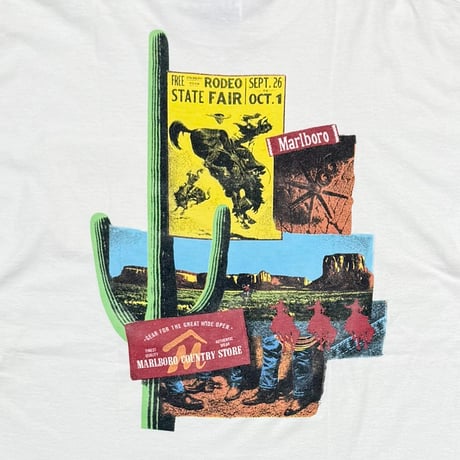 Marlboro CACTUS RODEO COUNTRY STORE POCKET WHITE Hanes XL 2785