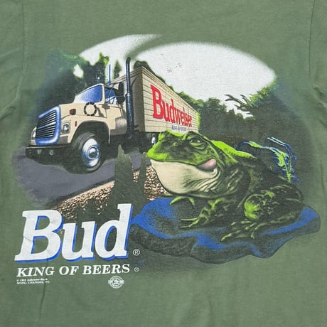 Budweiser JUMP ON A BUD 1995 THIS BUD'S FOR YOU GREEN CHANGES LARGE 6205