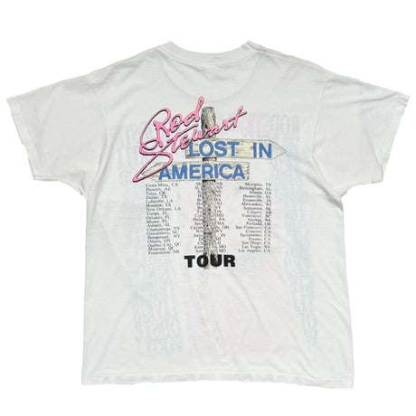 ROD STUWART LOST IN AMERICA TOUR WHITE FITS XL 6749