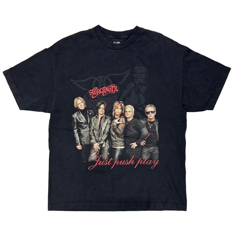 トップス 00s AEROSMITH SORAYAMA JUST PUSH PLAY M Authentic Vintage Aerosmith Hijame Sorayama Just Push Play