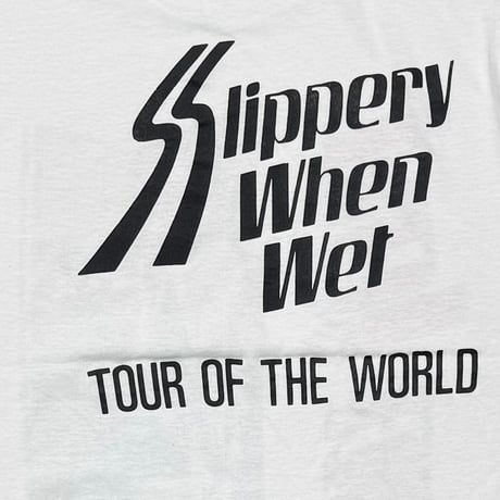 BON JOVI TOUR OF THE WORLD SLIPPERY WHEN WET WHITE FITS XL 4180