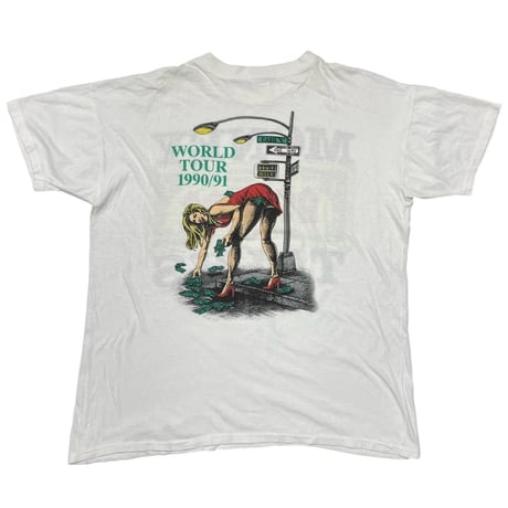 AC/DC 1990 MONEY TALKS WORLD TOUR 1990/91 WHITE FITS XL 8222