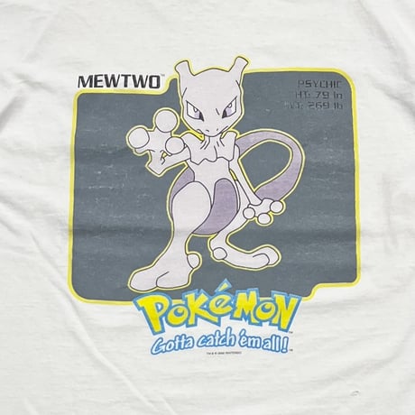 POKEMON MEWTWO Gotta catch 'em all ! WHITE XL 3536