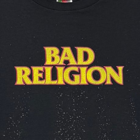 BAD RELIGION YELLOW TEXT FLAMELS BACK GUN THE NEW AMERICA LS FRUIT OD THE LOOM XL 7353