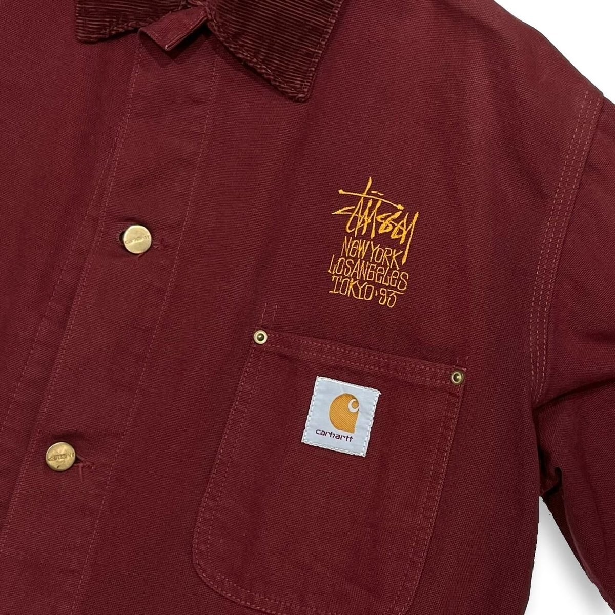 LAST OF STORE STUSSY 1993 CARHARTT JACKET WINE