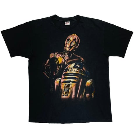 STAR WARS 1996 R2D2&C3PO TEE BLACK ANVIL XL 7913