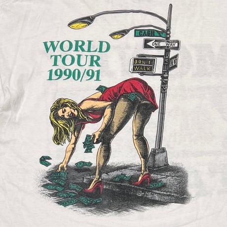 AC/DC 1990 MONEY TALKS WORLD TOUR 1990/1991 WHITE BROCKUM XL 0834