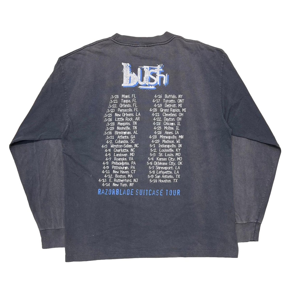トップス bush RAZORBLADE SUITCASE TOUR LS Murina Vintage 1996 Bush
