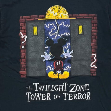 DISNEY VINTAGE MICKEY MOUSE THE TWILIGHT ZONE I SUGGEST YOU TAKE THE STAIRS BLACK FITS LARGE 5940