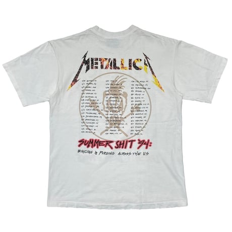 METALLICA SUMMER SHIT 1994 WHITE GIANT BY TEE JAYS LARGE 2509