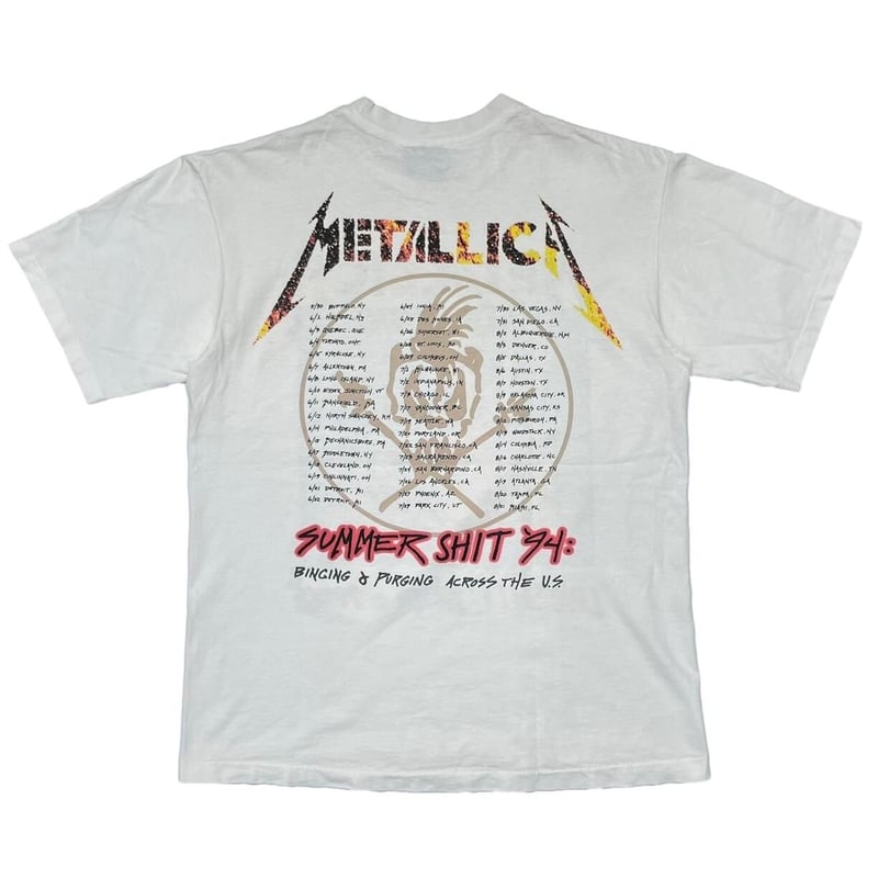 METALLICA SUMMER SHIT 1994 WHITE GIANT BY TEE J