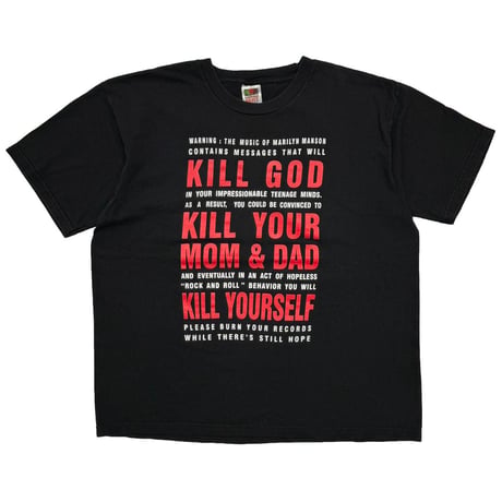 MARILYN MANSON Y2K KILL GOD KILL YUR MOM & DAD KILL YOUSELF FRUIT OF THE LOOM XL 5025