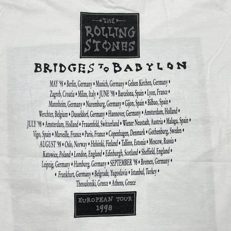ROLLING STONES 1997 BRIDGES TO BABYLON WHITE LARGE 9072