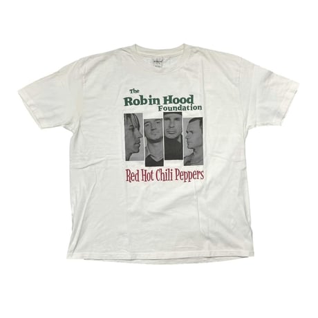 RED HOT CHILI PEPPERS THE ROBBIN HOOD FOUNDATION CK TAG LARGE WHITE 05627