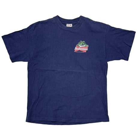 Budweiser 1997 This Bud's For You! BEER & FROGS NAVY SOF TEE XL 8652