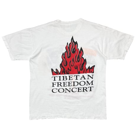TIBETAN FREEDOM CONCERT RED HOT CHILIPEPPERS SMASHING PUMPKINS FUUGEES BOOTLEG WHITE FITS L-XL 8147