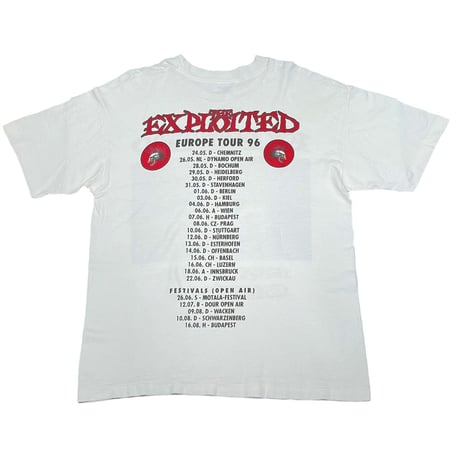 THE EXPLOITED BEAT THE BASTARDS EUROPE TOUR 1996 WHITE SCREEN STARS LARGE 5206