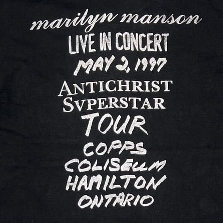 MARILYN MANSON 1997 ANTICHRIST SUPERSTAR BOOTLEG FRUIT OF THE LOOM XL 0491