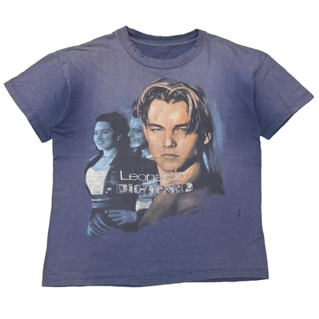 LEONARDO DICAPRIO FRONT TITANIC DOBLESIDE BOOTLEG FADED BLUE FITS LARGE 9139