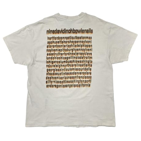 NINE INCH NAILS  DAVID BOWIE TEE CREAM HANES XL 0903