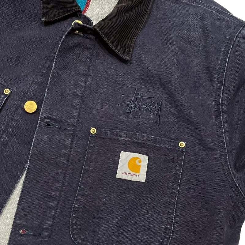 XL Carhartt Chore Coat カーハート stussy Carhartt Wip x Stussy Chore Coat Teal / Dark Navy I021371