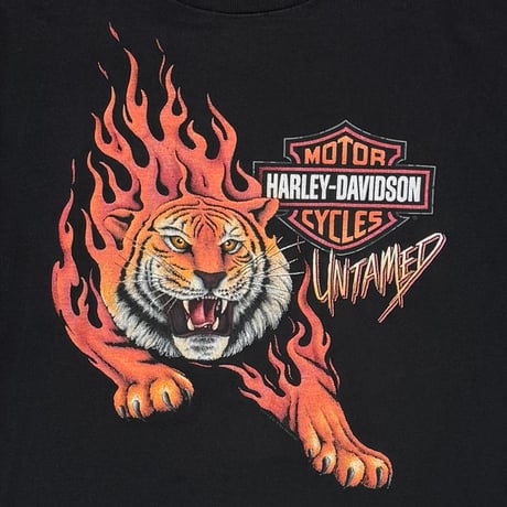 HARLEY DAVIDSON UNTAMED TIGER FLAME BACK EMBLEM LS XL 6132