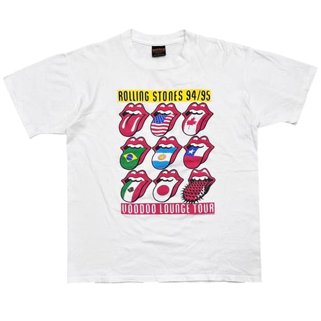 THE ROLLING STONES 1994 VOODOO LOUNGE WORLD TOUR FLAG TONGUE WHITE BROCKUM LARGE 6864