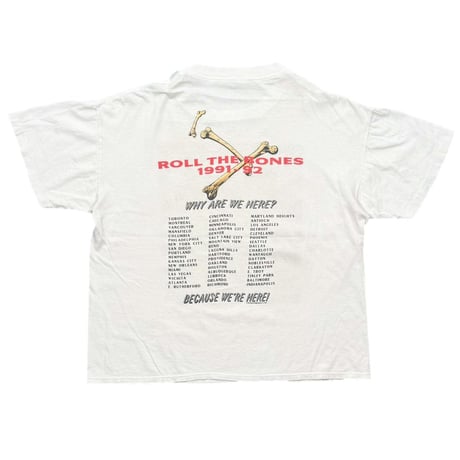 RUSH ROLL THE BONE 1991-1992 WHITE SPORT WEAR XL 3819