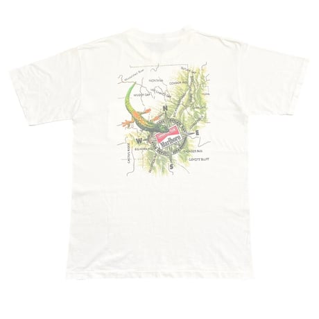 Marlboro LIZARD ADVENTURE TEAM MAP POCKET TEE WHITE XL 1