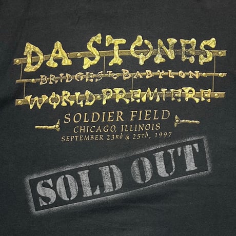 THE ROLLING STONES 1997 BRIDGE TO BABYLON GOLD TONGUE SOLD OUT anvil XL  4453