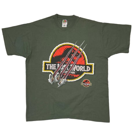JURASSIC PARK THE LOST WORLD LOGO OLIVE FRUIT OF THE LOOM XL 7239