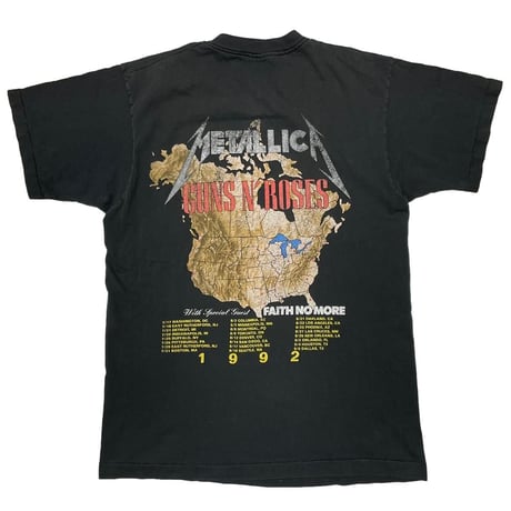 METALLICA x GUNS N ROSES 1992 NORTH AMERICAN TOUR FAITH NO MORE FRUIT OF THE LOOM LARGE 1835