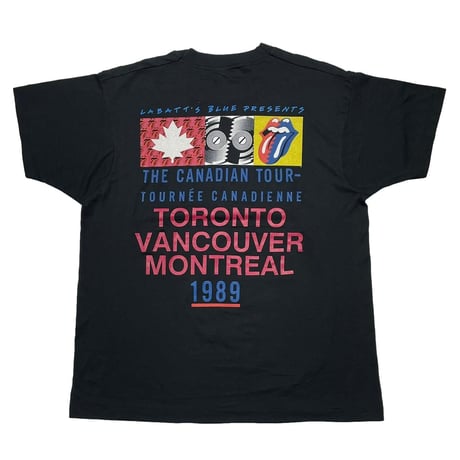 ROLLING STONES TRONTO VANCOUVER MONTREAL 1989 TOUR SCREEN STARS BLACK XL