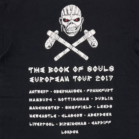 IRON MAIDEN THE BOOK OF SOULS EUROPEAN TOUR 2017 FRUIT OF THE LOOM LARGE 4242
