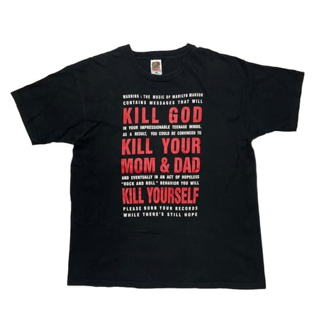 MARILYN MANSON KILL GOD KILL YUR MOM & DAD KILL YOUSELF FRUIT OF THE LOOM XL 7899