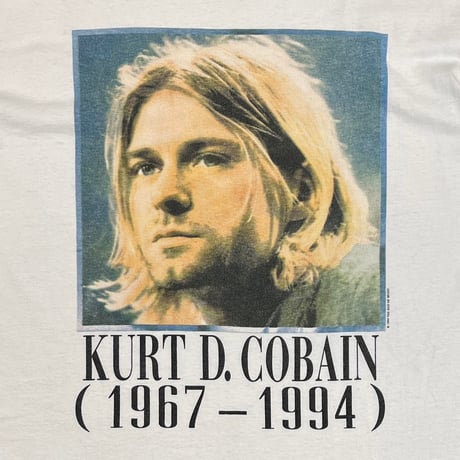 NIRVANA KURT COBAIN MEMORIAL ADULT WHITE SOF TEE LARGE 2014