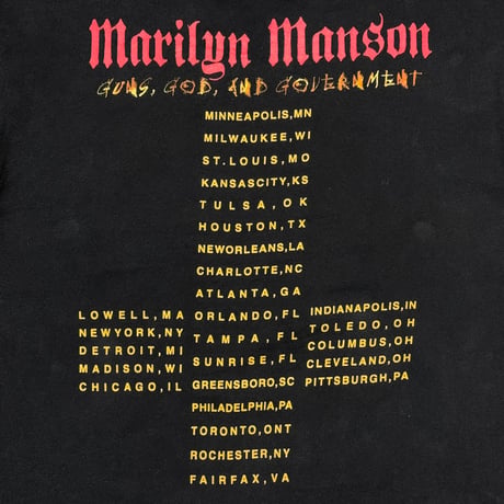 MARILYN MANSON HOLY WOOD GUNS,GOD,AND GOVERNMENT ALSTYLE LARGE 8223