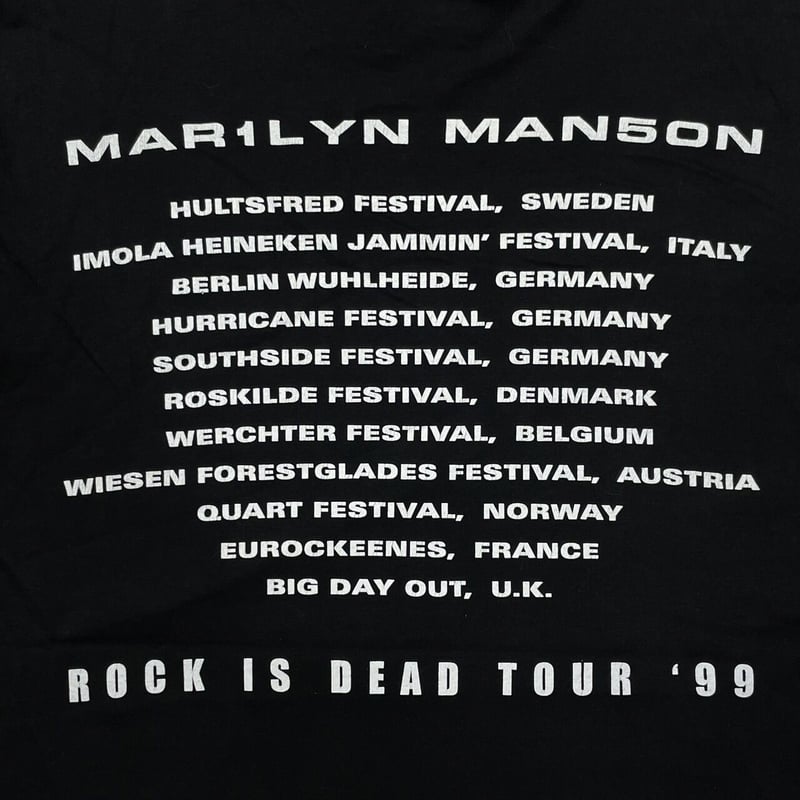 ミュージシャン MARILYN MANSON ROCK IS DEAD TOUR '99 XL MARILYN MANSON ROCK IS DEAD TOUR '99 BG XL 4324