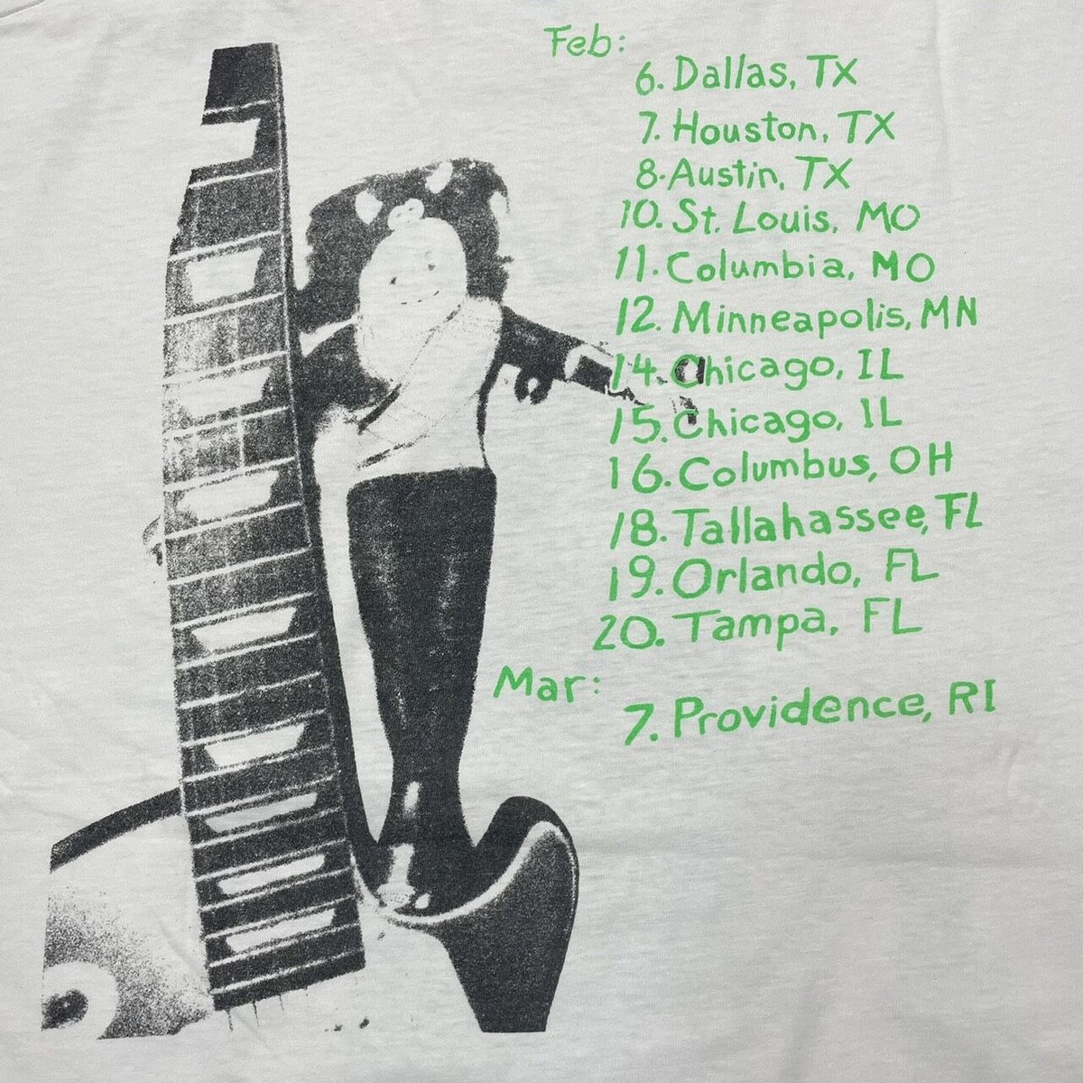 Dinosaur Jr. Tシャツ　ヘインズ USA製 DINOSAUR Jr GREEN MIND WHITE HANES XL 5829 | gr