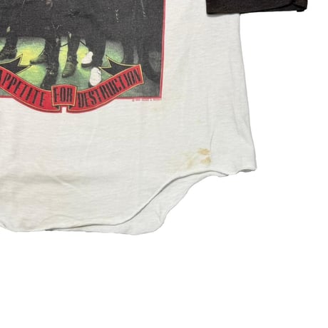 GUNS N' ROSES 1988 WELCOME TO THE JUNGLE RAGLAN HANDTEX LARGE 3377