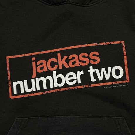 JACKASS NUMBER TWO BOX LOGO BACK SKULL SWEAT HOODIE BLACK MEDIUM 3928