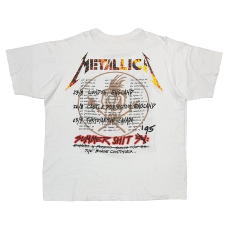 METALLICA LIVE SHIT BINGE & PURGE 1995 WHITE EURO XL 9807