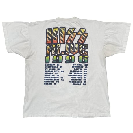 KISS ALIVE 1996 TOUR WHITE FRUIT OF THE LOOM XL 0941